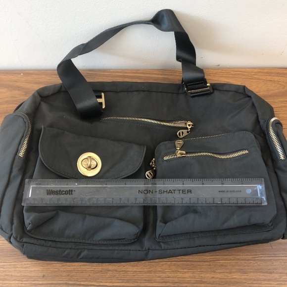 Baggallini Black Gold International Laptop Tote Bag - Picture 11 of 12